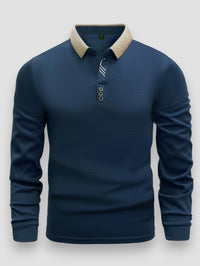 Arlixon - leichtes Langarm-Poloshirt – Marine