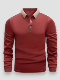 Arlixon - leichtes Langarm-Poloshirt – Rot