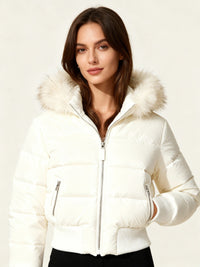 Wiebke | Gesteppte Winterjacke mit Kapuze – Weiß