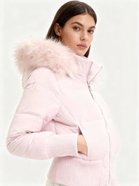 Wiebke | Gesteppte Winterjacke mit Kapuze – Rosa
