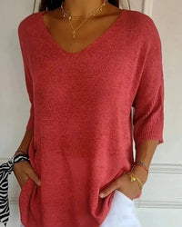 Wiebke | Lockere Strickbluse – Rot
