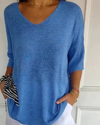 Wiebke | Lockere Strickbluse – Blau