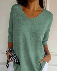 Wiebke | Lockere Strickbluse – Grasgrün