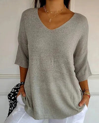 Wiebke | Lockere Strickbluse – Grau