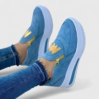 Wilhelmina | Damen Orthopädische Slip-On Sneaker – Blau
