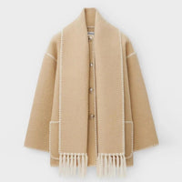 Laseira | Elegante Wärme mit Damenmantel und Schal – Beige