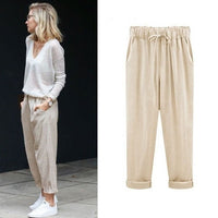 Ulkka | Damen Sommer Bequem Hosen | Leicht – Beige