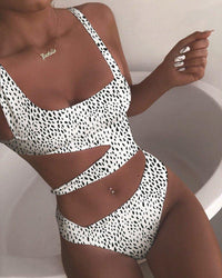 Hochschieben Bademode Für Damen | Elegant – Weiß gepunktet