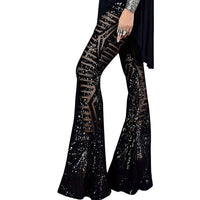 Thaddeusi | Lose Pailletten-Damen-Hose – Schwarz