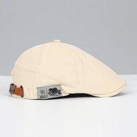 Wolfram | Herren Schiebermütze Klassische Flache Kappe – Beige