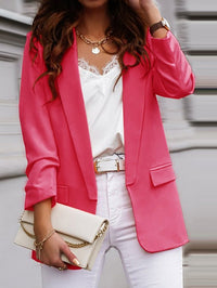 Heidi-Mode | Damen Blazer Ol Professionell Slim Langarm Blazer – Rose_Rot