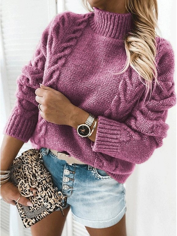 Lerana | Klassischer Strickrollkragenpullover mit Zopfmuster