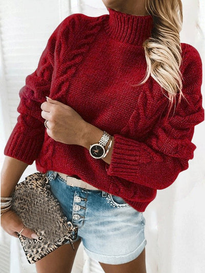Lerana | Klassischer Strickrollkragenpullover mit Zopfmuster