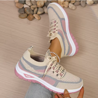 Camilla | Stylische Sneaker für Damen – Khaki-Rosa