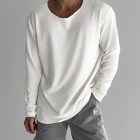 Loik - Lässiges und luftiges Sweatshirt für Herren – Weiß