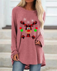 Damen Festlicher Langer Pullover Bequem Strick – Rot