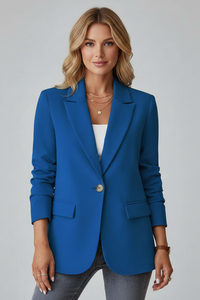 Xenia | Damen Roter Blazer mit Kerbe Revers – Blau