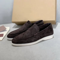 Schicke Wildleder-Loafer – Kaffee