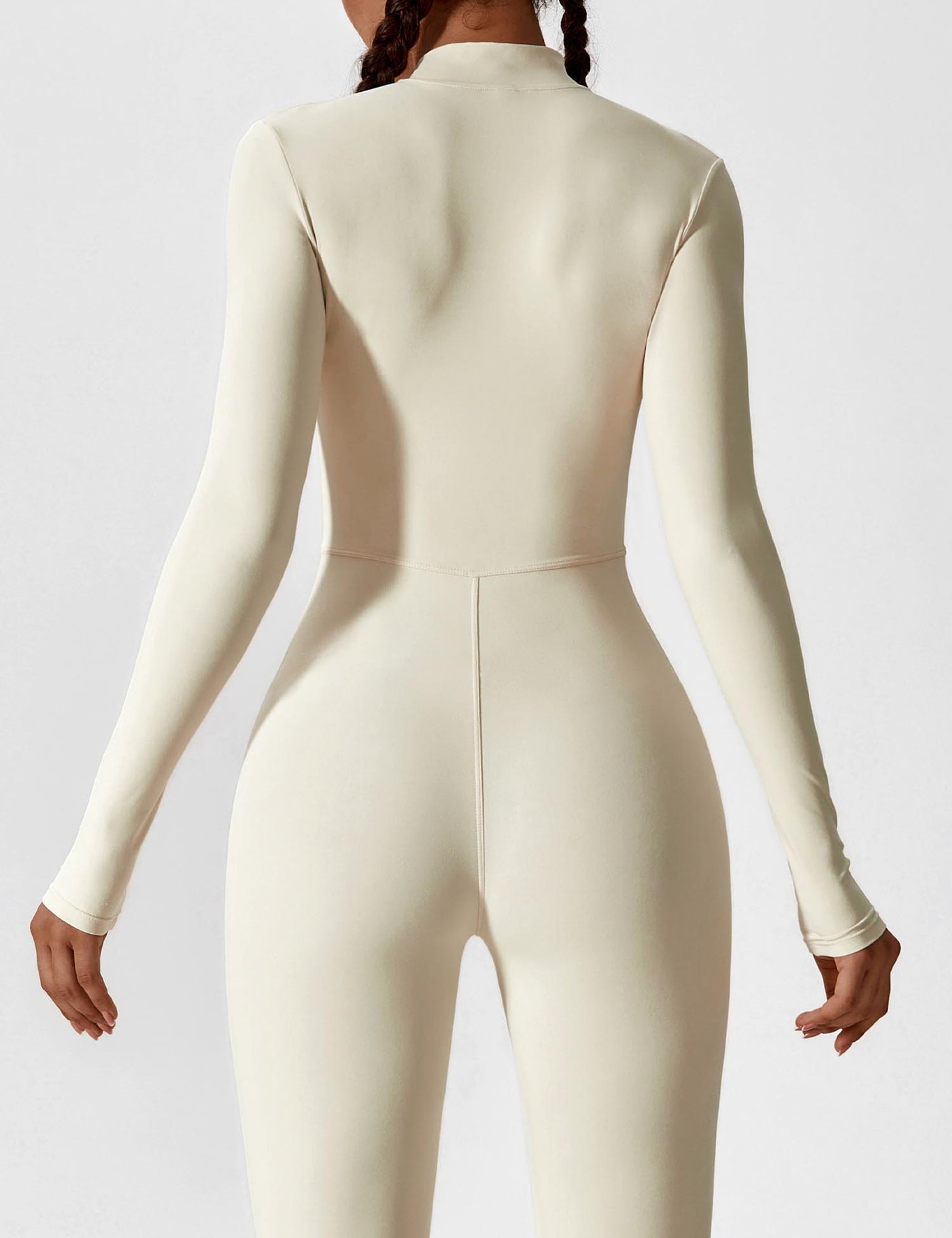 Stefanie - Langarm-Reißverschluss-Jumpsuit