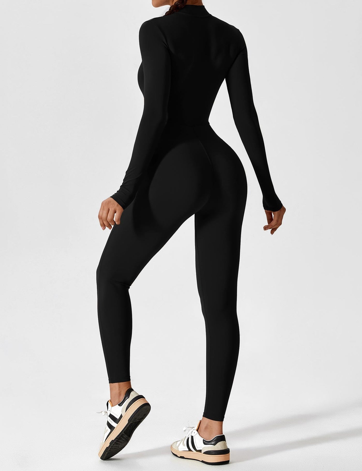 Stefanie - Langarm-Reißverschluss-Jumpsuit