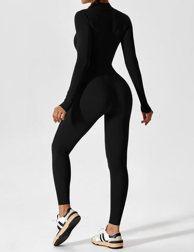 Stefanie - Langarm-Reißverschluss-Jumpsuit