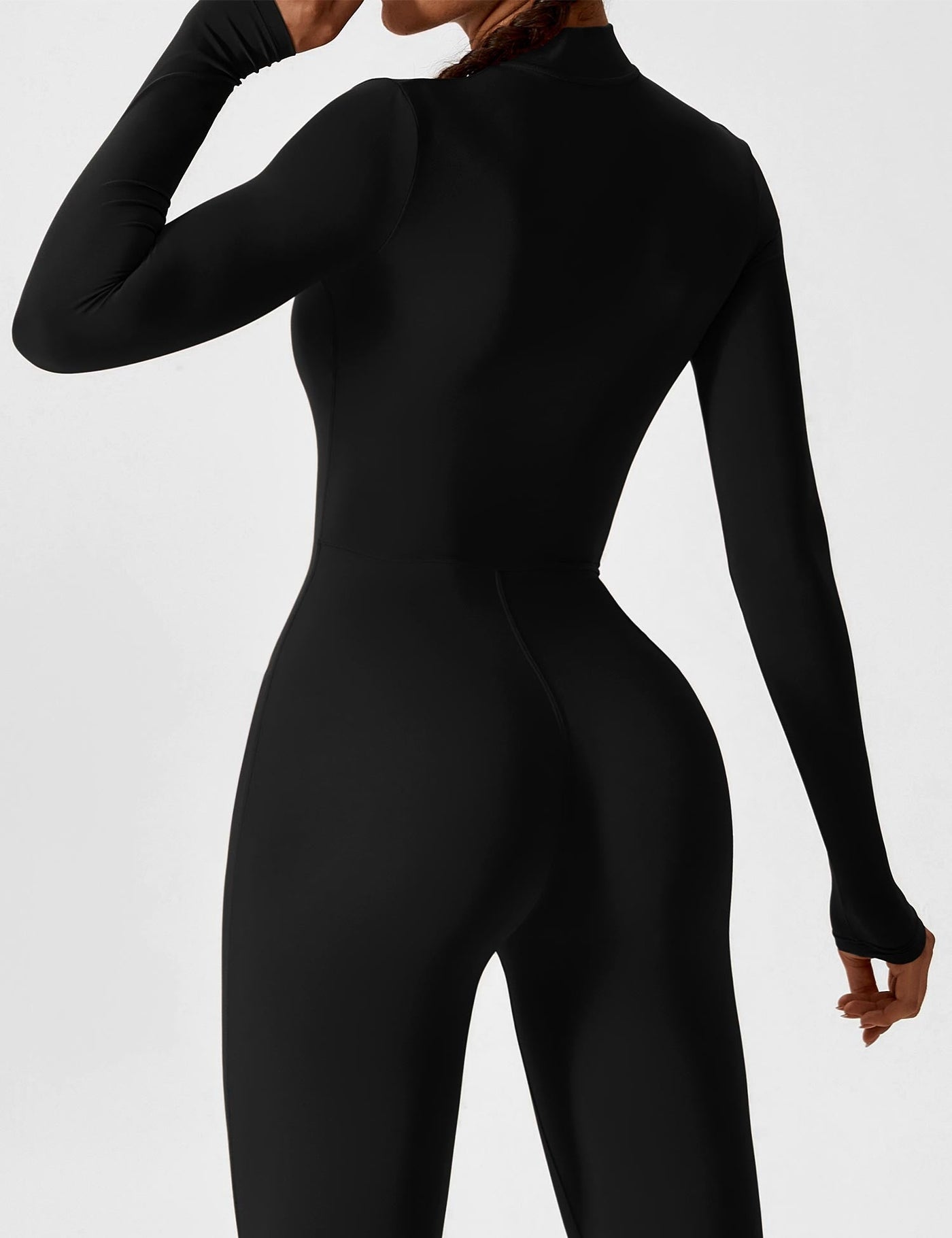 Stefanie - Langarm-Reißverschluss-Jumpsuit