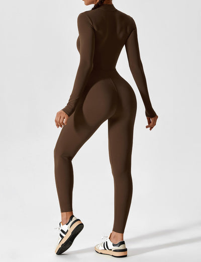 Stefanie - Langarm-Reißverschluss-Jumpsuit