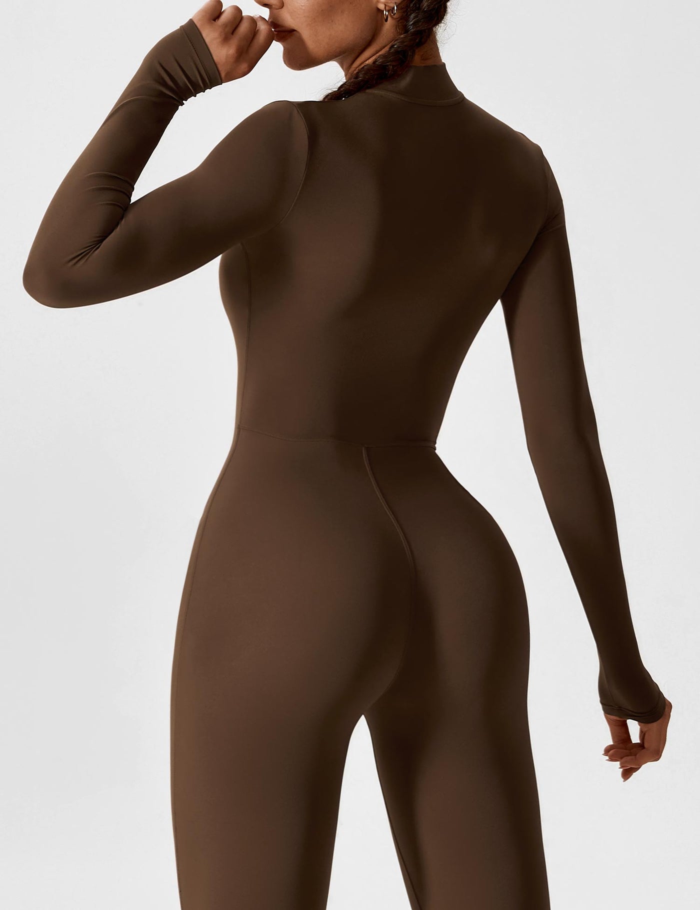Stefanie - Langarm-Reißverschluss-Jumpsuit