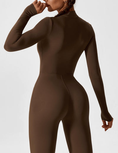 Stefanie - Langarm-Reißverschluss-Jumpsuit