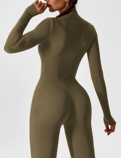 Stefanie - Langarm-Reißverschluss-Jumpsuit