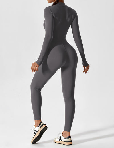 Stefanie - Langarm-Reißverschluss-Jumpsuit