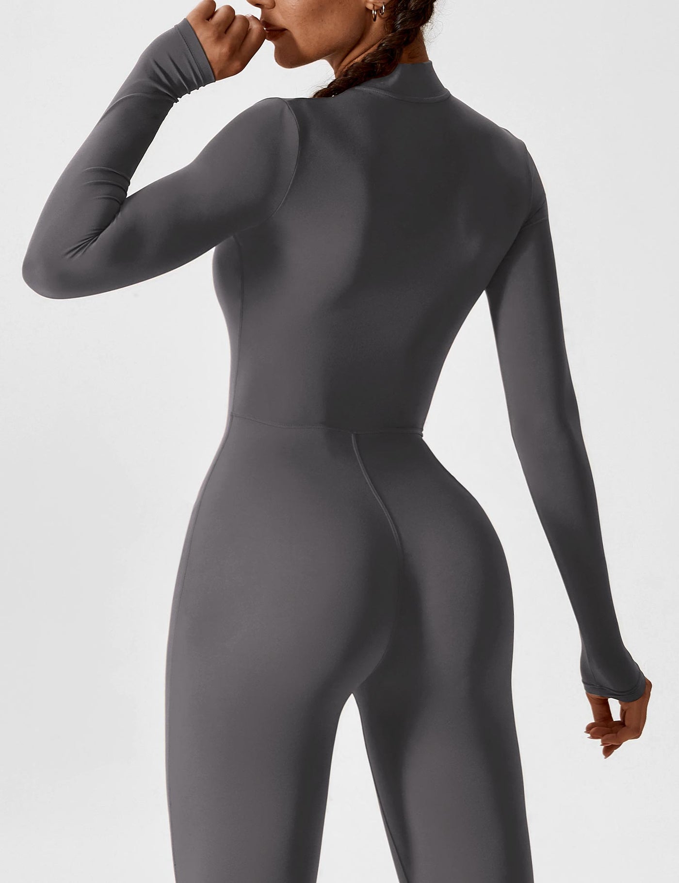 Stefanie - Langarm-Reißverschluss-Jumpsuit