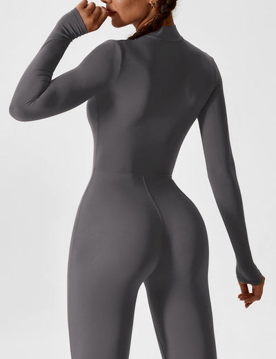 Stefanie - Langarm-Reißverschluss-Jumpsuit
