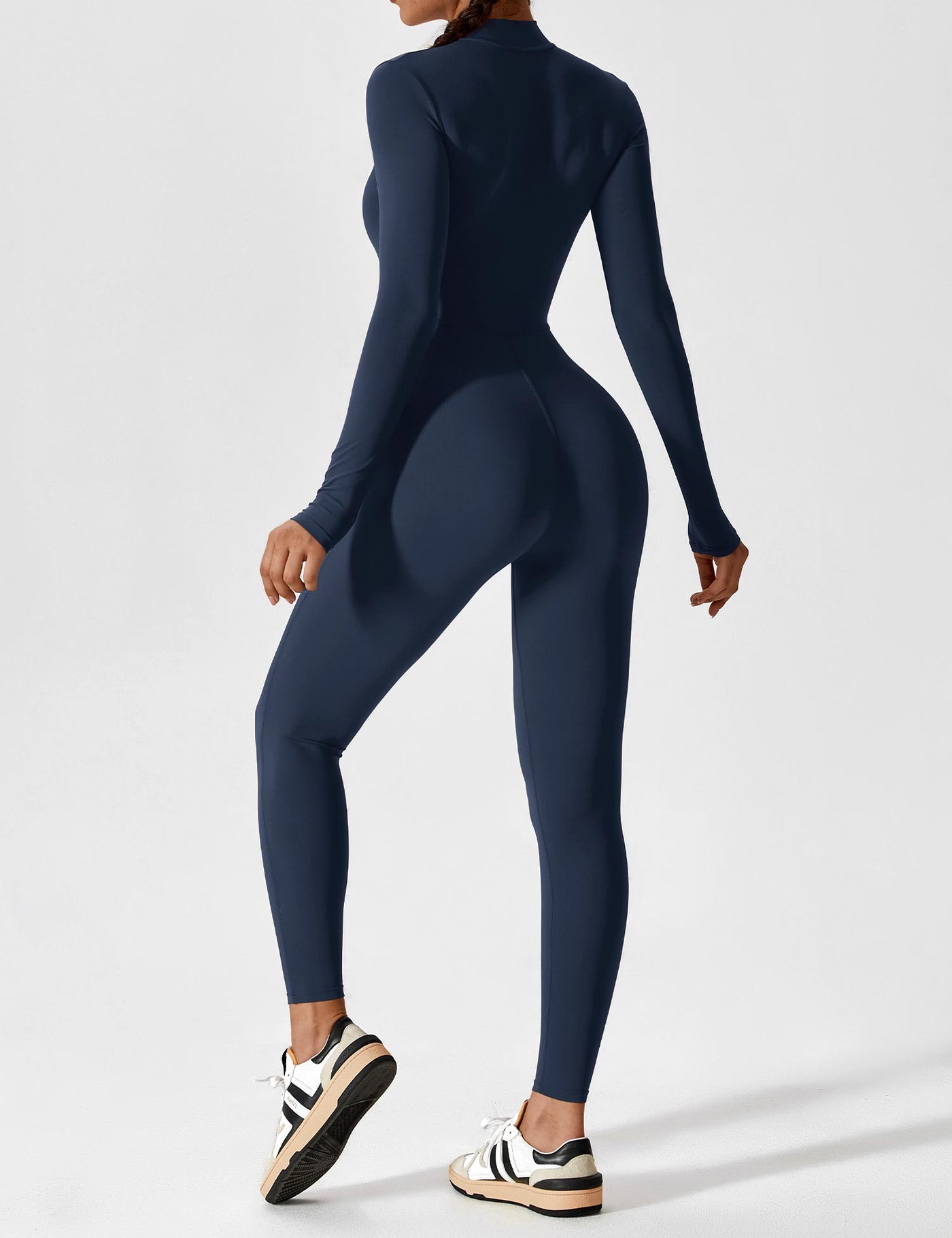 Stefanie - Langarm-Reißverschluss-Jumpsuit