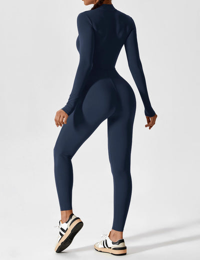 Stefanie - Langarm-Reißverschluss-Jumpsuit