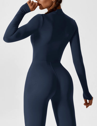 Stefanie - Langarm-Reißverschluss-Jumpsuit