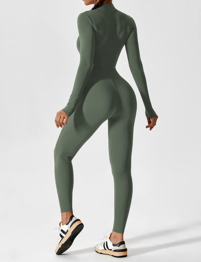 Stefanie - Langarm-Reißverschluss-Jumpsuit