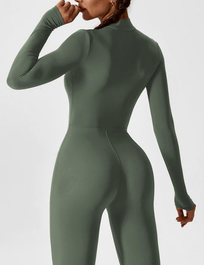 Stefanie - Langarm-Reißverschluss-Jumpsuit