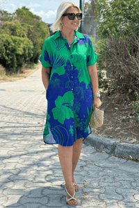 Käthe – Sommerkleid mit Blütenprint – Grün