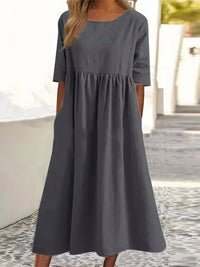 AMIRA - LOCKERES KLEID MIT TASCHEN – Dunkelgrau