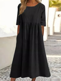 AMIRA - LOCKERES KLEID MIT TASCHEN – Schwarz