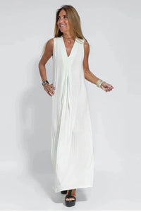 Claire | Elegantes langes Kleid – Weiß