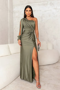 Yolina | Elegantes Kleid – Olivgrün
