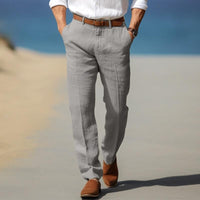 HERRLICHE PREMIUM-LINENHOSE (MIT GÜRTELSCHLAUFEN) – Grau