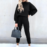Cyntia - Komfortables, gemütliches Loungewear-Set für Damen – Schwarz
