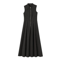Zaira | Damen Maxikleid A-Linie Elegant Leicht Sommer – Schwarz