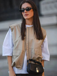 Luna Bomber Weste – Beige