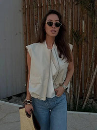 Luna Bomber Weste – Weiß