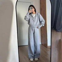 Clara | Luxuriöses Strick-Lounge Set für Damen – Grau