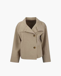 Isabella Elegante Jacke mit Stehkragen – Beige